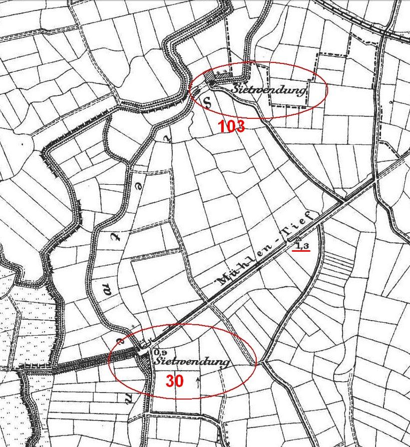 Preuss. Landesaufnahme 1891: Sietwendung