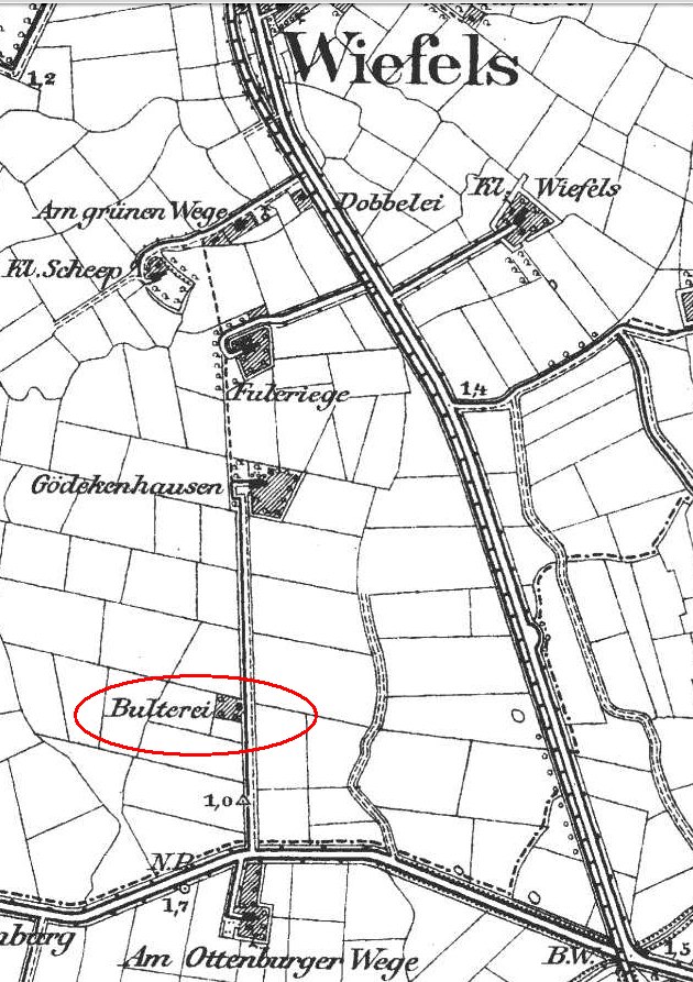 Bülterei Karte 1891